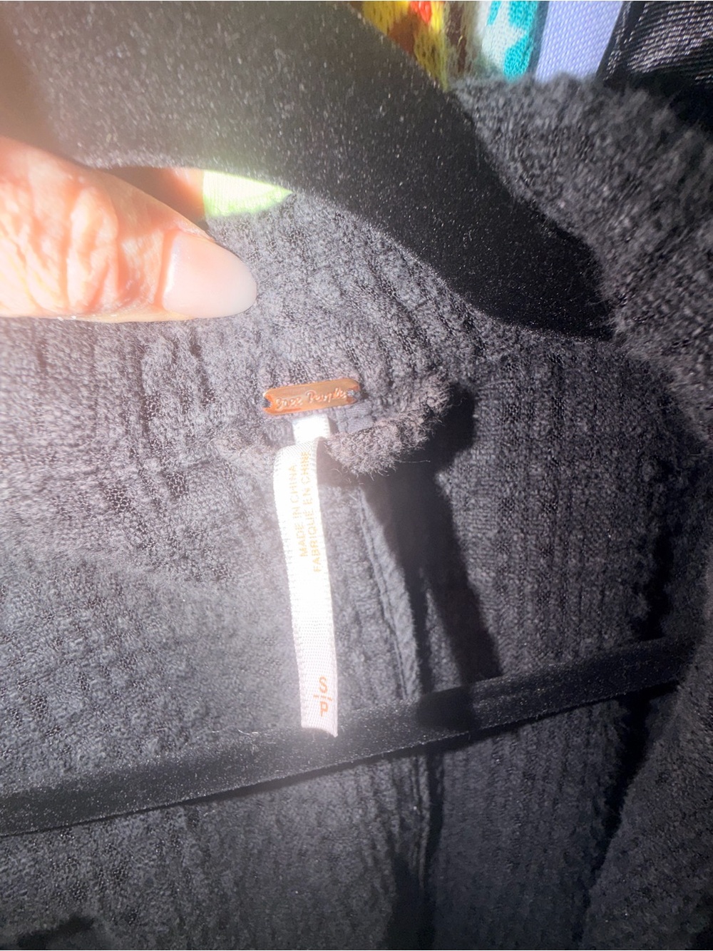 Free People Black Open-Front Textured Cardigan - Picture 2 of 3